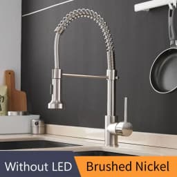 Kitchen Faucets Stainless Steel Black Faucets for Kitchen Single Hole Pull Down Spring Mixers Tap Hot Cold Water Crane 9009