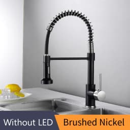 Kitchen Faucets Stainless Steel Black Faucets for Kitchen Single Hole Pull Down Spring Mixers Tap Hot Cold Water Crane 9009