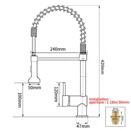 Kitchen Faucets Stainless Steel Black Faucets for Kitchen Single Hole Pull Down Spring Mixers Tap Hot Cold Water Crane 9009