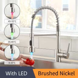 Kitchen Faucets Stainless Steel Black Faucets for Kitchen Single Hole Pull Down Spring Mixers Tap Hot Cold Water Crane 9009