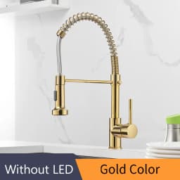 Kitchen Faucets Stainless Steel Black Faucets for Kitchen Single Hole Pull Down Spring Mixers Tap Hot Cold Water Crane 9009