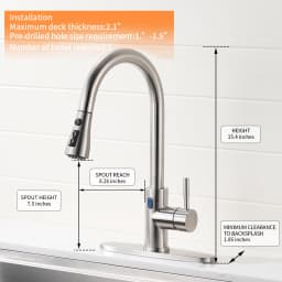 Stainless Steel Touch Control Kitchen Faucets Smart Sensor Kitchen Mixer with LED Faucet for Kitchen Pull Out Sink Taps 1073