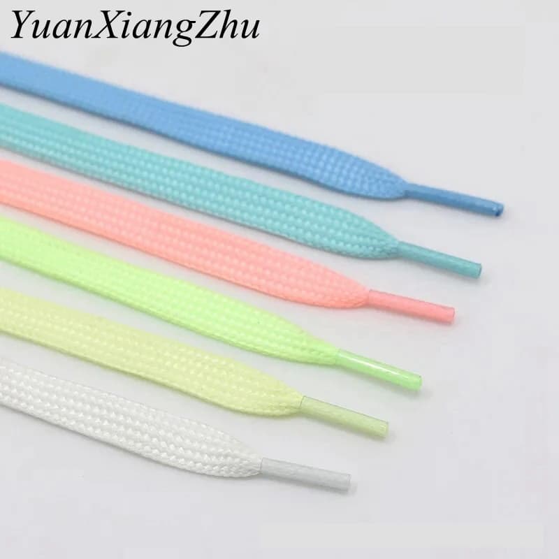 1Pair Luminous Shoelace Athletic Sport Flat Shoe Laces Glow In The Dark Night Color Fluorescent Shoelace 80/100/120/140CM YG-2