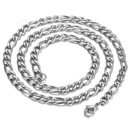 3/5/7/9mm Men's Stainless Steel Necklace Figaro Link Chain Choker for Men Women Gold Color Silver Color Solid Accessories KNM177