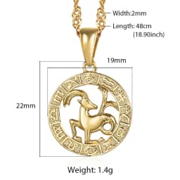 12 Zodiac Sign Constellations Gold Color Pendant Necklace For Women Men Male Wholesale Dropshipping Jewelry Hot Birthday Gifts