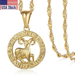 12 Zodiac Sign Constellations Gold Color Pendant Necklace For Women Men Male Wholesale Dropshipping Jewelry Hot Birthday Gifts