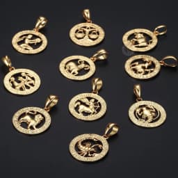 12 Zodiac Sign Constellations Gold Color Pendant Necklace For Women Men Male Wholesale Dropshipping Jewelry Hot Birthday Gifts