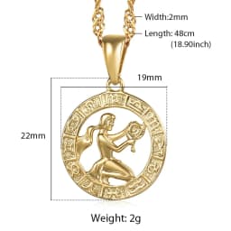 12 Zodiac Sign Constellations Gold Color Pendant Necklace For Women Men Male Wholesale Dropshipping Jewelry Hot Birthday Gifts