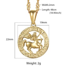 12 Zodiac Sign Constellations Gold Color Pendant Necklace For Women Men Male Wholesale Dropshipping Jewelry Hot Birthday Gifts