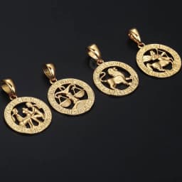 12 Zodiac Sign Constellations Gold Color Pendant Necklace For Women Men Male Wholesale Dropshipping Jewelry Hot Birthday Gifts