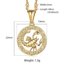 12 Zodiac Sign Constellations Gold Color Pendant Necklace For Women Men Male Wholesale Dropshipping Jewelry Hot Birthday Gifts