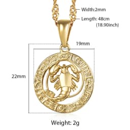 12 Zodiac Sign Constellations Gold Color Pendant Necklace For Women Men Male Wholesale Dropshipping Jewelry Hot Birthday Gifts