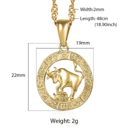 12 Zodiac Sign Constellations Gold Color Pendant Necklace For Women Men Male Wholesale Dropshipping Jewelry Hot Birthday Gifts