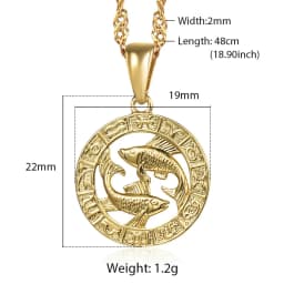 12 Zodiac Sign Constellations Gold Color Pendant Necklace For Women Men Male Wholesale Dropshipping Jewelry Hot Birthday Gifts