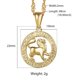 12 Zodiac Sign Constellations Gold Color Pendant Necklace For Women Men Male Wholesale Dropshipping Jewelry Hot Birthday Gifts