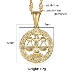 12 Zodiac Sign Constellations Gold Color Pendant Necklace For Women Men Male Wholesale Dropshipping Jewelry Hot Birthday Gifts