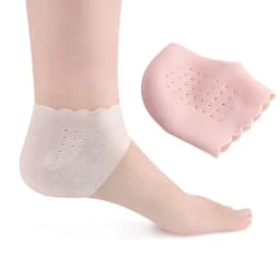 2Pcs Silicone Feet Care Socks Moisturizing Gel Heel Thin Socks with Hole Cracked Foot Skin Care Protectors Lace Heel Cover