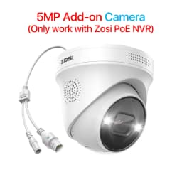 ZOSI 4K PoE IP Camera H.265+ 8MP 5MP HDR Add-on Camera AI Human Detect 100ft Night Vision IP66 Outdoor Video Surveillance Camera