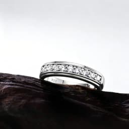 Newshe 925 Sterling Silver Wedding Rings for Men Brilliant Round AAAAA Cubic Zircon Engagement Band Ring Fine Jewelry