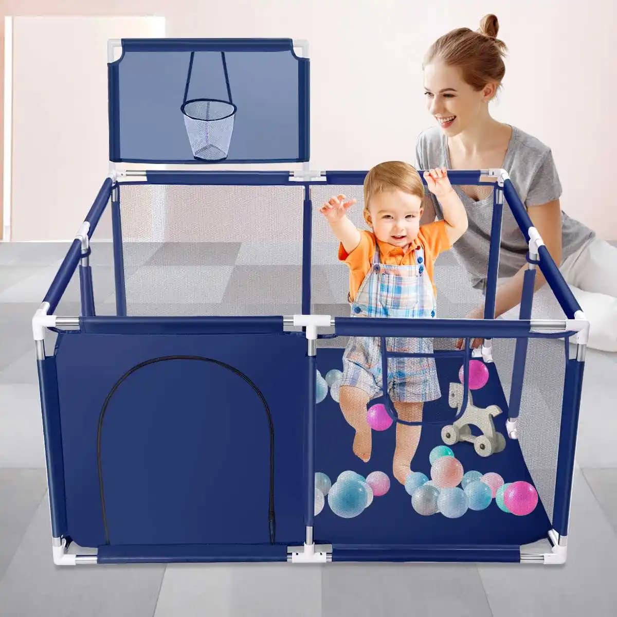 Bioby Baby Playpen for Children Playpen Baby Fence Kids Ball Pit Pool Baby Playground Pool Ball Baby Kid Indoor Basketball Field
