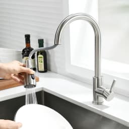 Kitchen Faucets Black Single Handle Pull Out Kitchen Tap Single Hole Handle Swivel 360 Degree Water Mixer Tap Mixer Tap 408906