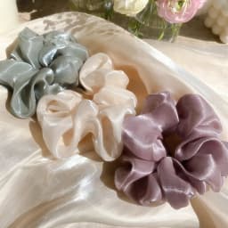 2020 New Fashion Oversized Hair Scrunchies Bright Silk Yarn Large Intestine Hair Ring Small Fresh Solid Color Hair Accessories