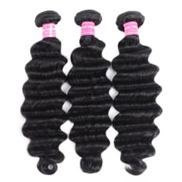 UNICE Loose Deep Wave 1/3 PCS Natural Color Unprocessed Virgin 100% Human Hair Bundles Sew-In Weaves 100Grams Per Bundle