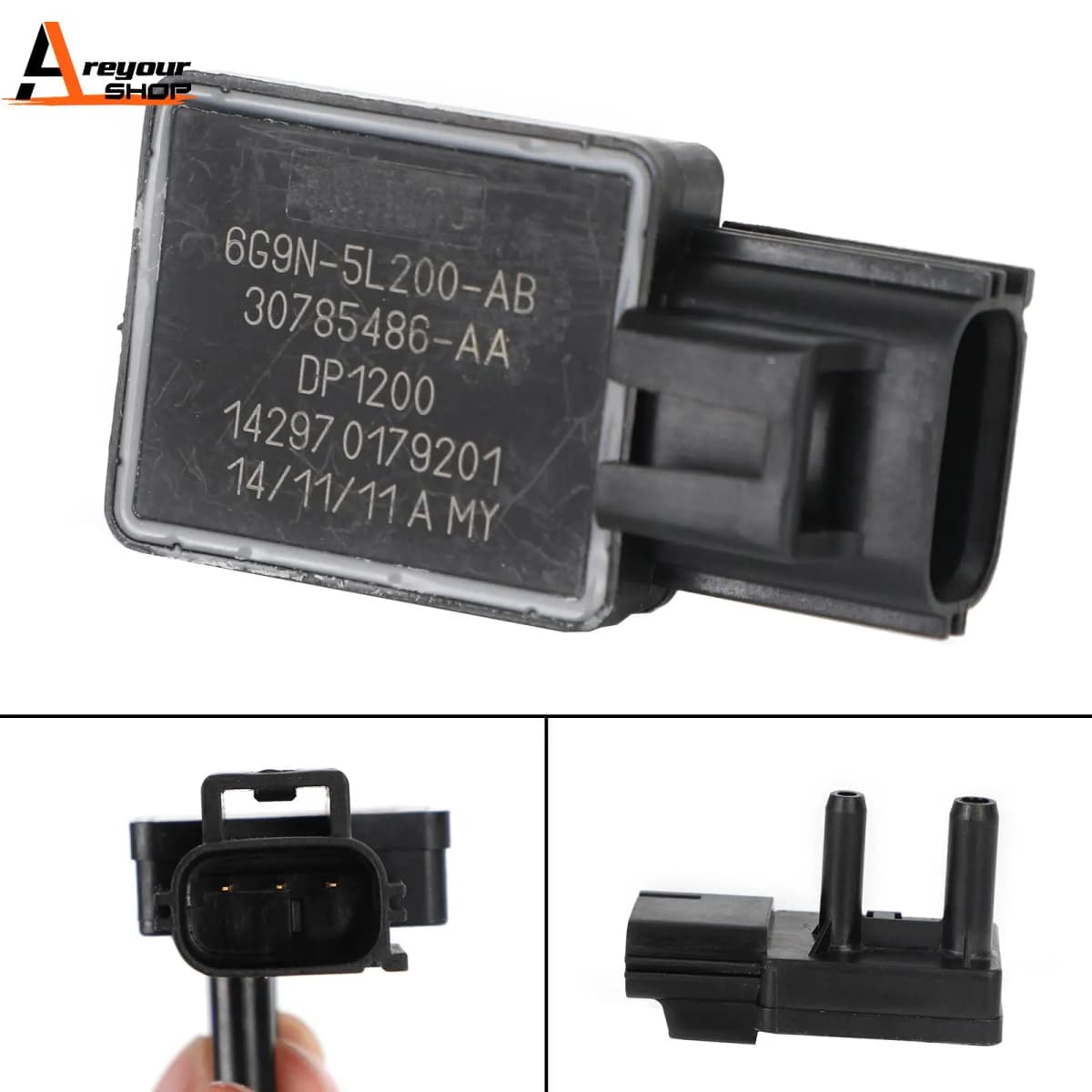 Areyourshop DPF Exhaust Pressure Sensor For Ford Fiesta Transit 2008-2017 6G9N-5L200-AB 1600077 8H42-5H209-AD Car Auto Parts