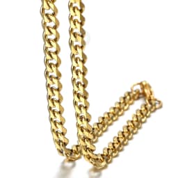 3mm/5mm/7mm Cuban Link Chain for Men Women Gold Color Stainless Steel Necklace Choker Basic Punk Jewelry 16inch-24inch