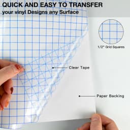 12"X60" HTVRONT Clear Application Transfer Tape Blue Alignment Grid Paper for Wall Glass Car Craft Art Decal Adhesive Vinyl DIY