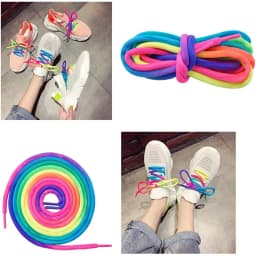 2Pcs Rainbow Shoelaces Round Laces for Shoes Colorful Shoe laces Boots Sneakers Shoelace 120CM 140CM Shoestrings