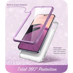 For iPhone 14 Pro Case 6.1 inch (2022) I-BLASON Cosmo Full-Body Glitter Marble Bumper Case with Built-in Screen Protector