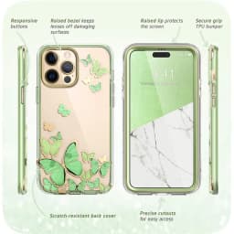 For iPhone 14 Pro Case 6.1 inch (2022) I-BLASON Cosmo Full-Body Glitter Marble Bumper Case with Built-in Screen Protector
