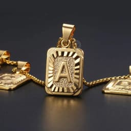 Initial Name Necklaces for Women Men Gold Color 26 Letters Pendant Box Chain Best Friend Personal Jewelry Dropshipping