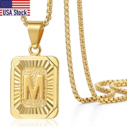 Initial Name Necklaces for Women Men Gold Color 26 Letters Pendant Box Chain Best Friend Personal Jewelry Dropshipping