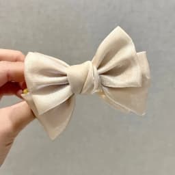 Fashion Acrylic White Bow Meatball Head Fixed Hair Claw Clip For Women Korean Temperament Girls Hairpin Hair Accessories
