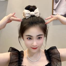 Fashion Acrylic White Bow Meatball Head Fixed Hair Claw Clip For Women Korean Temperament Girls Hairpin Hair Accessories