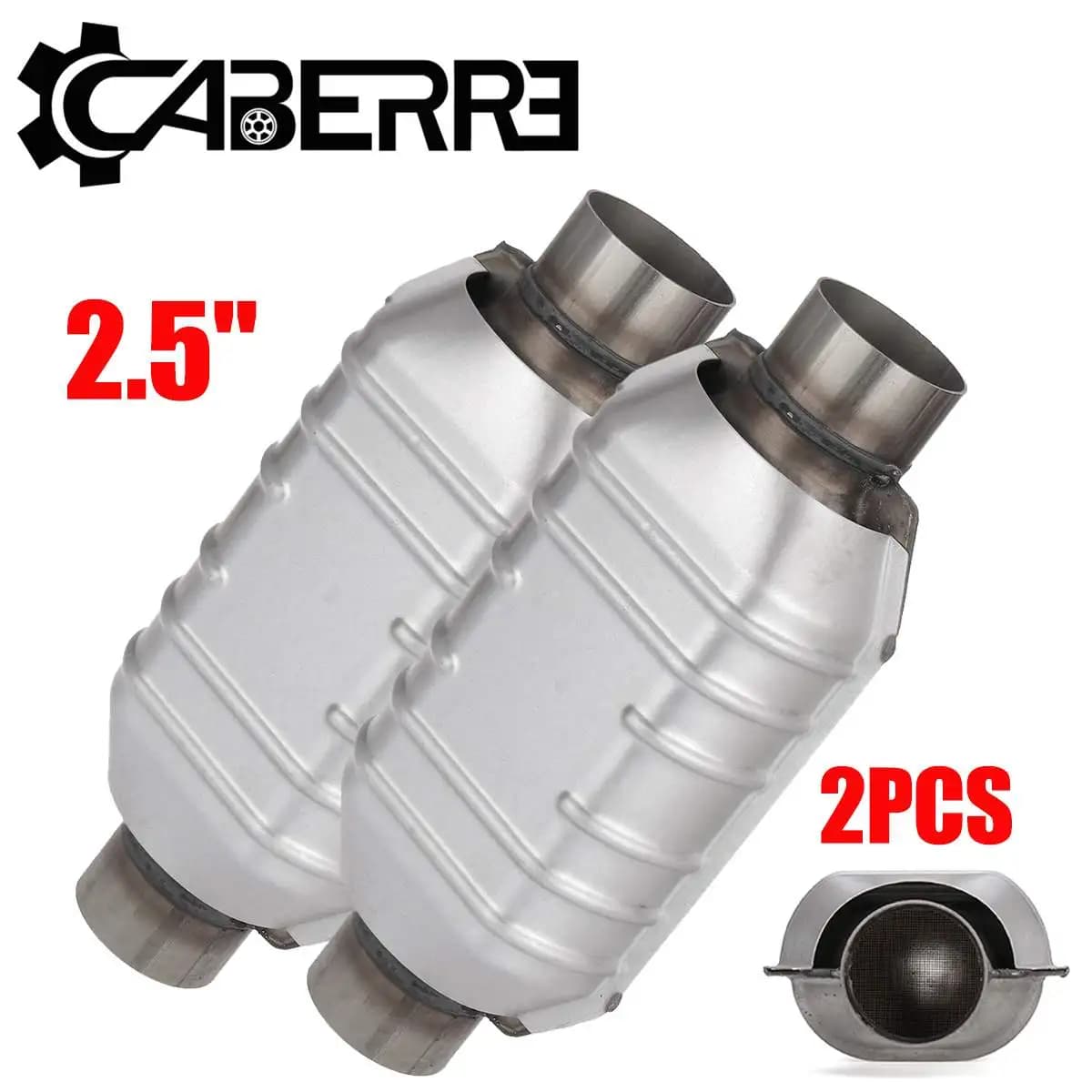 Universal 2.5" Performance Universal Catalytic Converter 13" Length with Heat Shield Stainless Steel High-Flow Performance