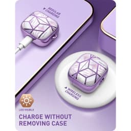 For AirPods 3 Case I-BLASON Cosmo 360° Protective Stylish Marble Case Cover Compatible with AirPods 3rd Generation Case 2021