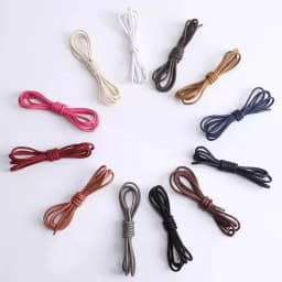 1Pair Waxed Cotton Round Shoe laces Leather Waterproof ShoeLaces Men Boots Shoelace Shoestring Length 80/100/120/140CM P2