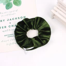 1PC Fashion New Velvet Pocket wallet Hair Scrunchies Retro Zipper Large Intestine Elastic Hair Band Hair Accessories Hot