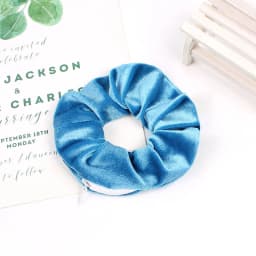 1PC Fashion New Velvet Pocket wallet Hair Scrunchies Retro Zipper Large Intestine Elastic Hair Band Hair Accessories Hot