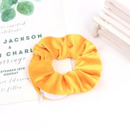 1PC Fashion New Velvet Pocket wallet Hair Scrunchies Retro Zipper Large Intestine Elastic Hair Band Hair Accessories Hot