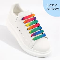 MCQ Black White Shoelaces Rainbow Shoelace Sneaker Casual Shoes Laces Gradient 1.2CM Width 100/120/140CM Flat Shoe laces Strings
