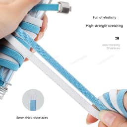 NEW Press Lock Shoelaces without ties Elastic Laces Sneaker 8MM Widened Flat No Tie Shoe laces Kids Adult Shoelace for Shoes