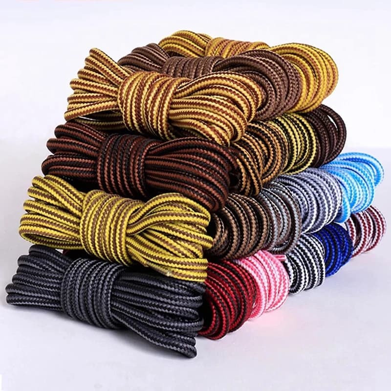 1Pair Striped Double Color Shoe laces Round Outdoor Sneakers Shoelaces Cotton Boots Shoelace 70CM 90CM 120CM 150CM 18 Colors