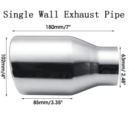 Stainless Steel Car Exhaust Muffler Pipe Dual/Single Wall Exhaust Tip Modification Auto SUV Tail Tube