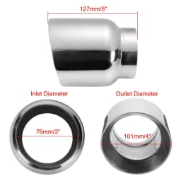 Stainless Steel Car Exhaust Muffler Pipe Dual/Single Wall Exhaust Tip Modification Auto SUV Tail Tube