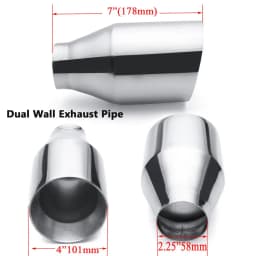 Stainless Steel Car Exhaust Muffler Pipe Dual/Single Wall Exhaust Tip Modification Auto SUV Tail Tube