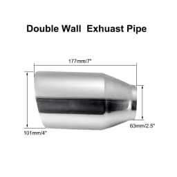Stainless Steel Car Exhaust Muffler Pipe Dual/Single Wall Exhaust Tip Modification Auto SUV Tail Tube